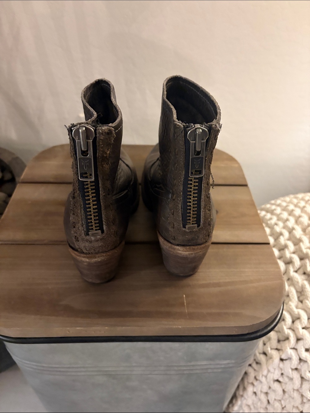 Frye Women’s Brown Leather Ankle Boots - Picture 3 of 4